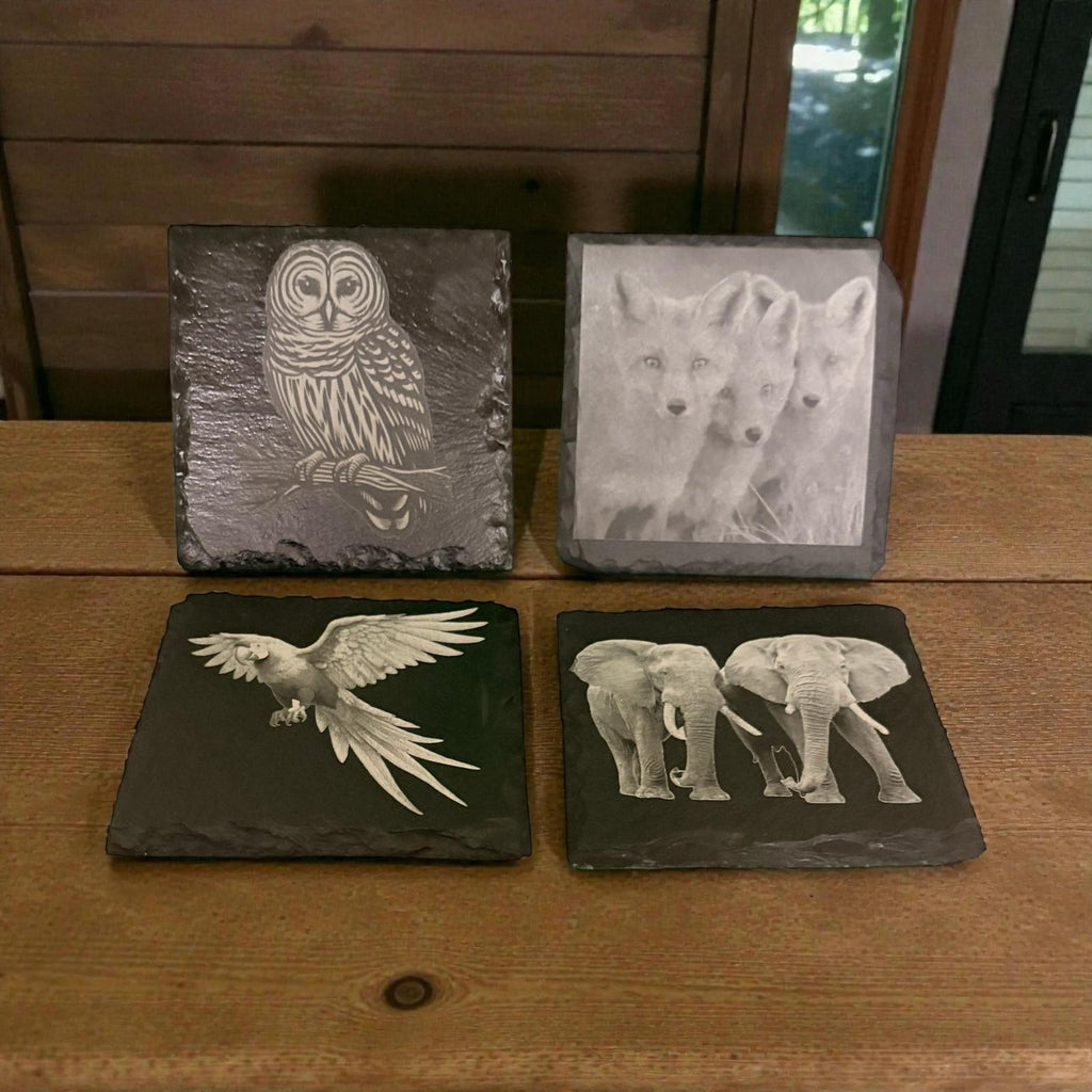 Limited Edition Wildlife Slate Drinks Coasters ( 4 pack )