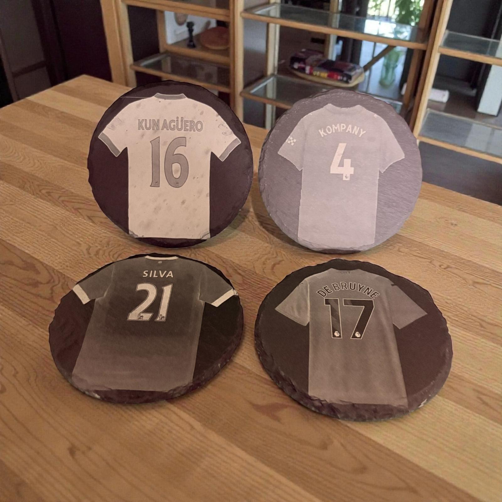 Limited Edition Slate Manchester City Drinks Coasters