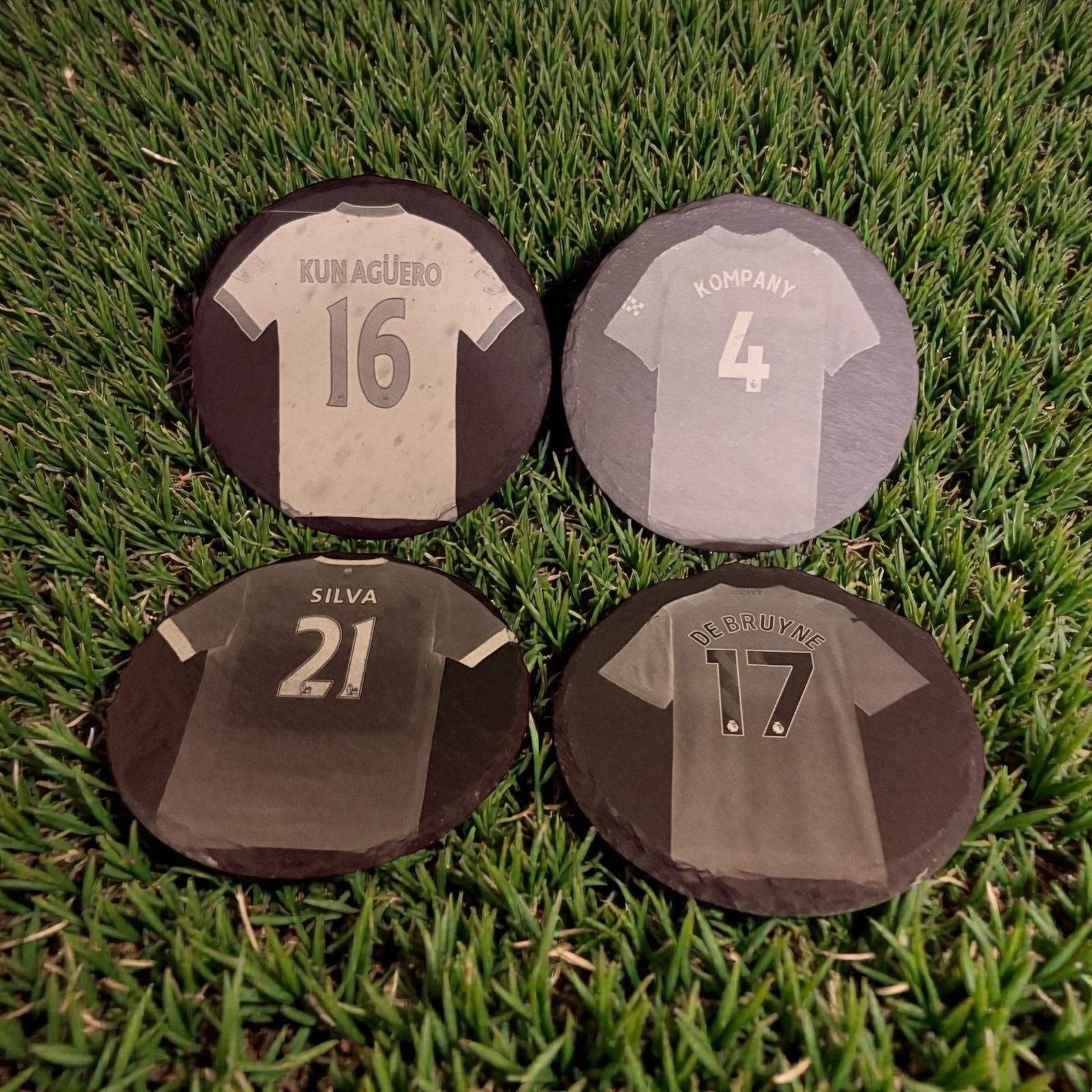 Limited Edition Slate Manchester City Drinks Coasters