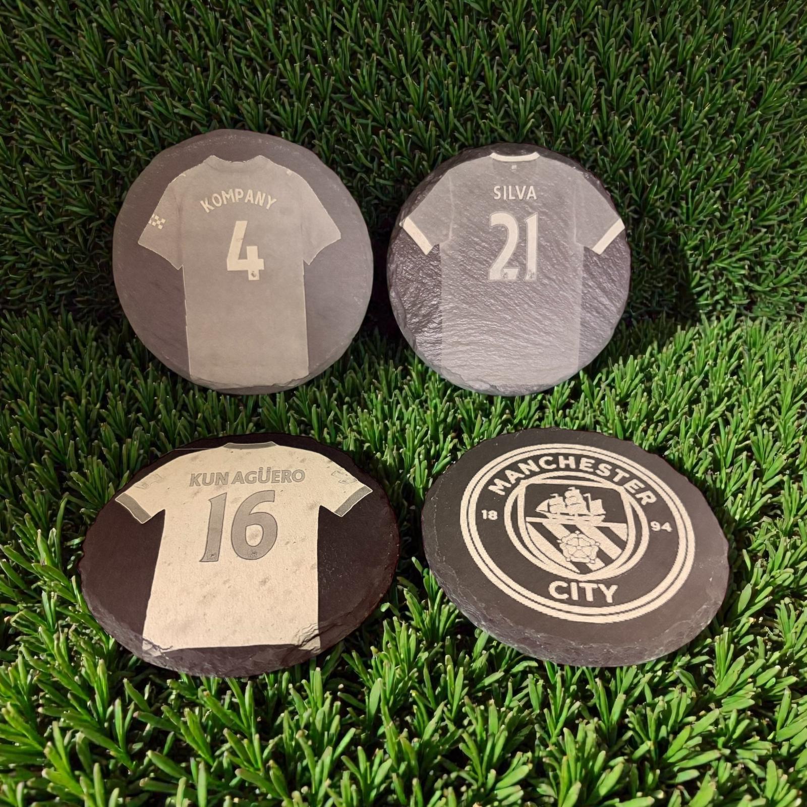 Limited Edition Slate Manchester City Drinks Coasters