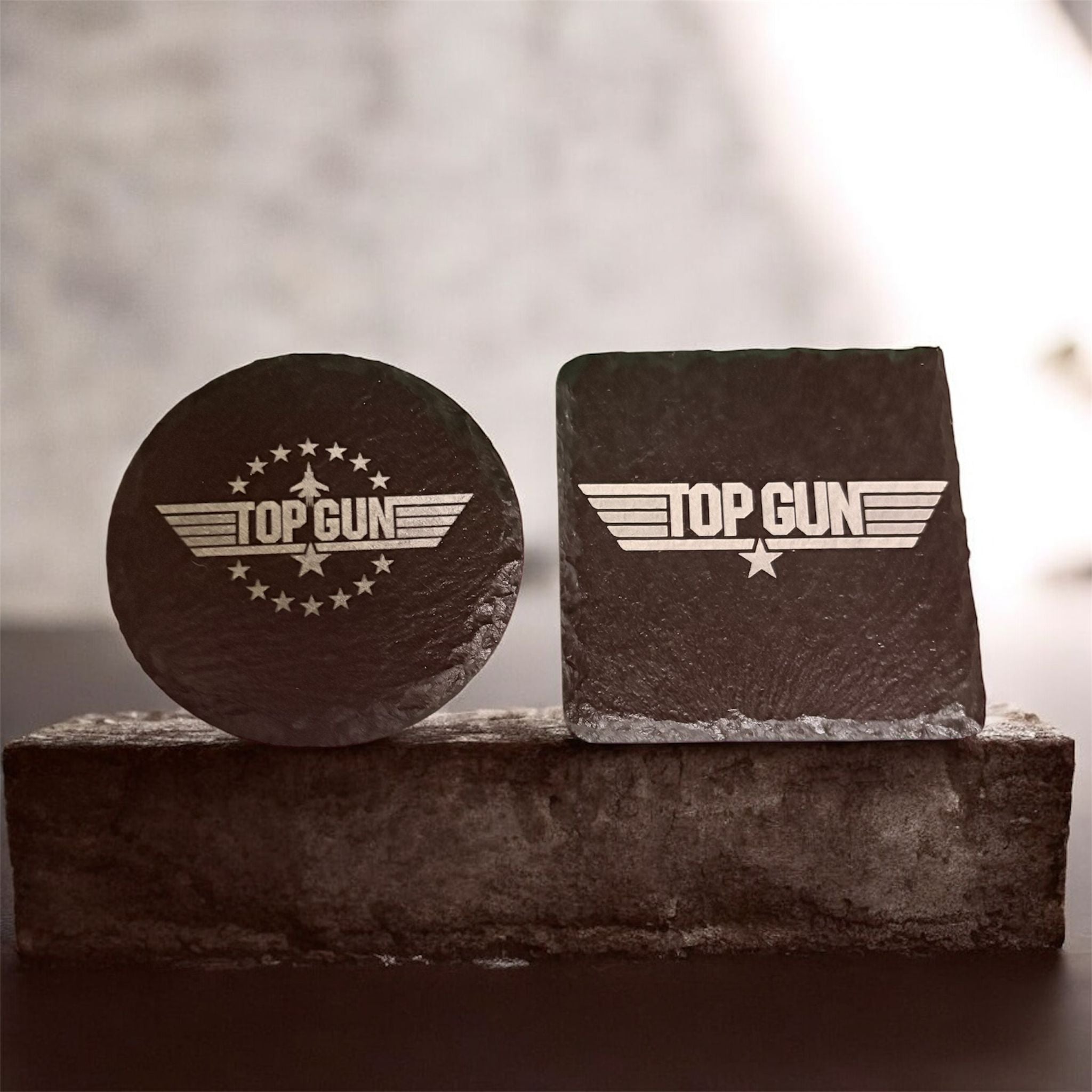 Limited Edition Top Gun Slate Coasters ( 4 pack) With Holder